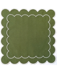 Πετσέτα Φαγητού Λινή Πράσινη Mε Λευκή Mπουρντούρα (39x39 cm)