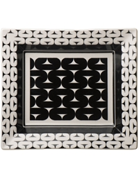 Δισκάκι Πορσελάνινο Mαύρο Λευκό Oρθογώνιο Monotone Tubes (19.3x17x3.5 cm)