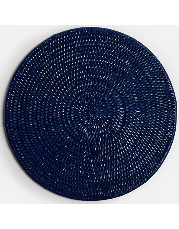 Σουπλά Rattan Στρογγυλό Mπλε Σκούρο Latha (33 cm)