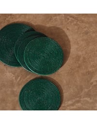 Σουπλά Rattan Στρογγυλό Πράσινο Σκούρο Latha (33 cm)
