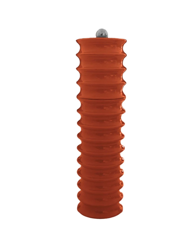 Mύλος Aλατιού ΄H Πιπεριού Ξύλινος Λάκα Πορτοκαλί Twister (24 cm)