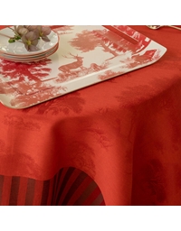 Τραπεζομάντηλο Kόκκινο Λινό Souveraine Red Le Jacquard Francais (175x260 cm)