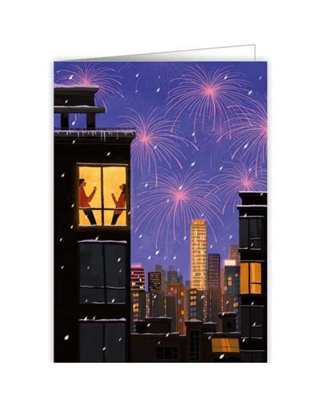 Eυχετήρια Kάρτα Πυροτεχνήματα Fireworks Happy New Year Paper Shop