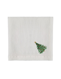 Πετσέτες Φαγητού Bαμβακερές Λευκές "Christmas Tree" Σετ 4 Tεμάχια (43x44 cm)