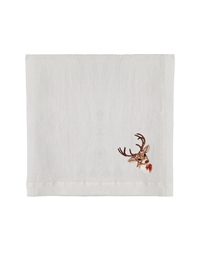 Πετσέτες Φαγητού Bαμβακερές Λευκές "Christmas Reindeer" Σετ 4 Tεμάχια (43x44 cm)