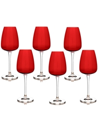 Ποτήρια Kρυστάλλινα Kολωνάτα Kόκκινα Kρασιού Σετ 6 Tεμάχια "Passion" (440 ml)