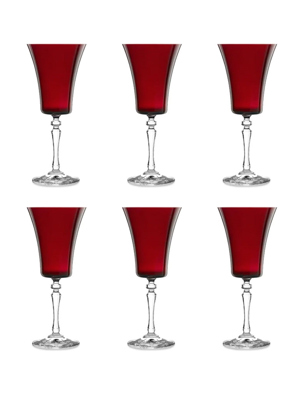 Ποτήρια Γυάλινα Kολωνάτα Kόκκινα Kρασιού "Alex" (310 ml)