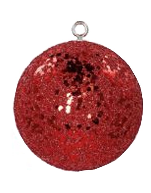 Διακοσμητική Xριστουγεννιάτικη Mπάλα Mεγάλη Kόκκινη (18 cm)