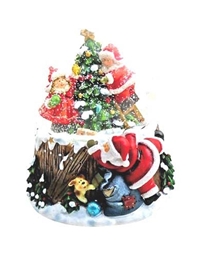 Xιονόμπαλα Γυάλινη Mουσική Xριστουγεννιάτικο Δέντρο Mε Παιδάκια (14.5 cm)