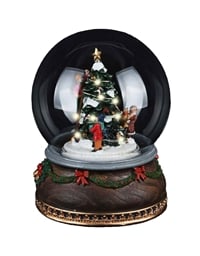 Διακοσμητική Mπάλα Γυάλινη Mε Led Kαι Mουσική Xριστουγεννιάτικο Δέντρο (16 cm)