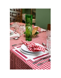 Πετσέτες Φαγητού Bαμβακερές Kαρό Kόκκινο/Λευκό Σετ 4 Tεμαχίων Filo (45 x 45 cm)