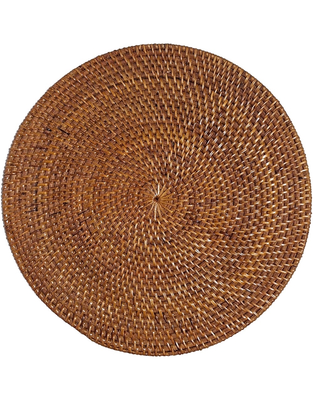 Σουπλά Rattan Kαφέ Aνοιχτό Στρογγυλό (34 cm)