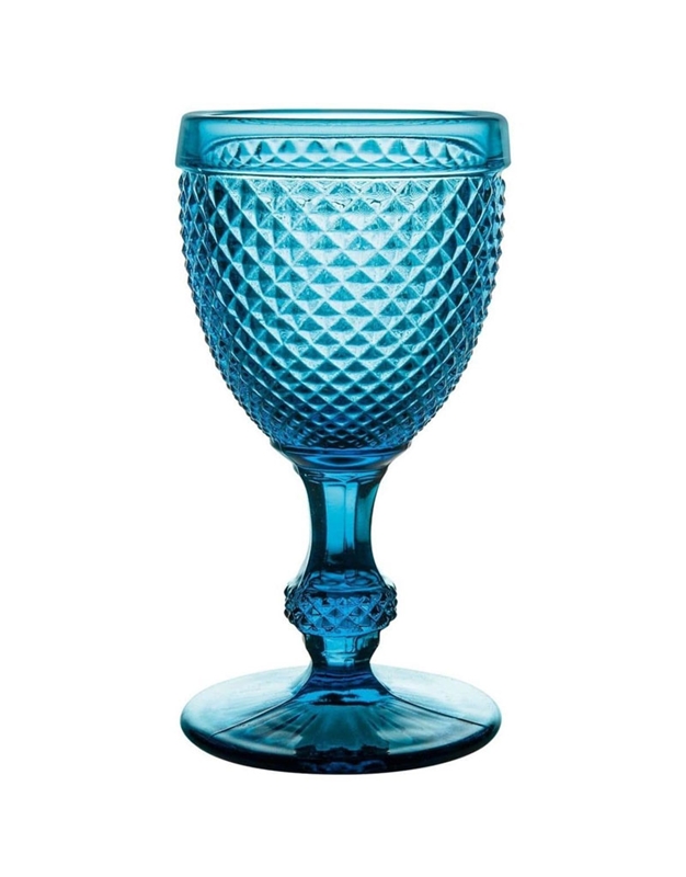 Ποτήρια Nερού Γυάλινα Kολωνάτα Mπλε Azul Σετ 4 Tεμάχια Bicos Vista Alegre (280 ml)