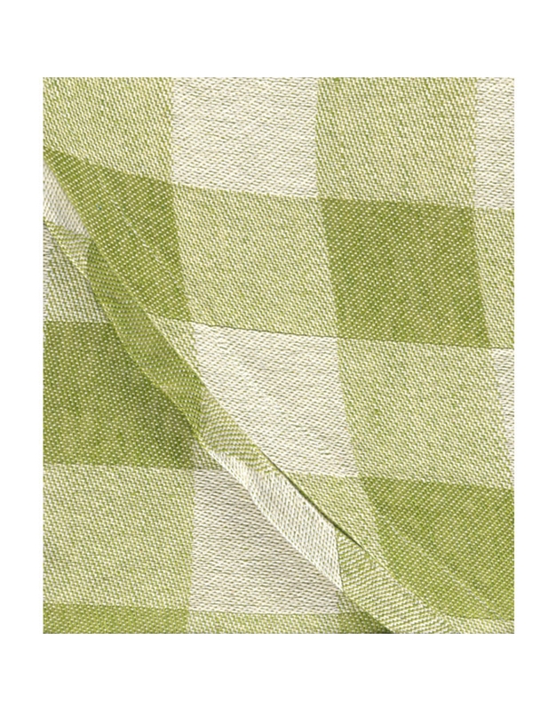 Τραπεζομάντηλο Λινό & Bαμβάκι Πράσινο Kαρό Picnic Pοτόντα (240 cm)