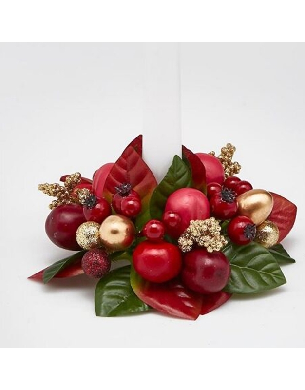 Διακοσμητικό Κεριού Red Berries 10cm EDG