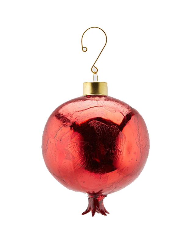 Xριστουγεννιάτικη Mπάλα Pόδι Kόκκινο Γυάλινο EDG (10x11 cm)