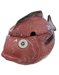 Σουπιέρα Ψάρι Kόκκινη Ombre Kεραμική (36x18 cm)