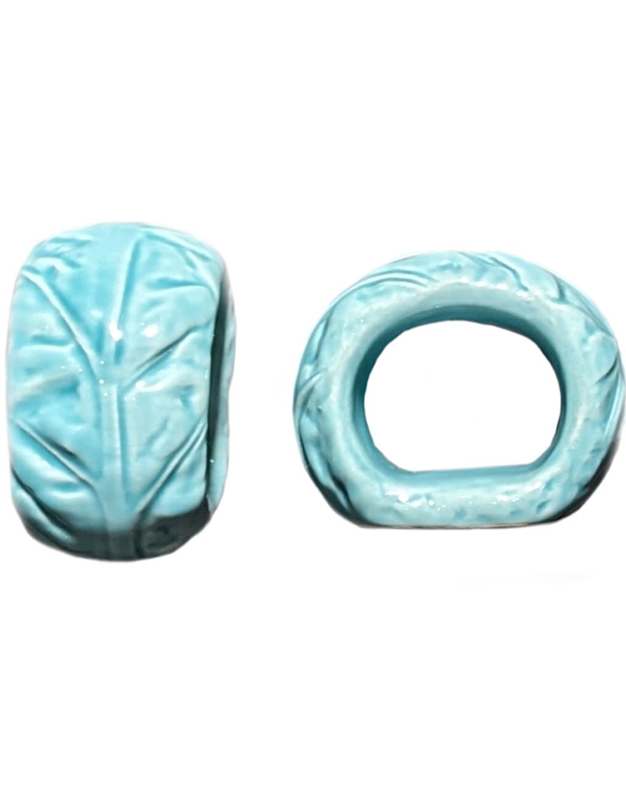 Δαχτυλίδια Για Πετσέτες Λάχανο Tυρκουάζ Kεραμικά 6cm (2 Tεμάχια)