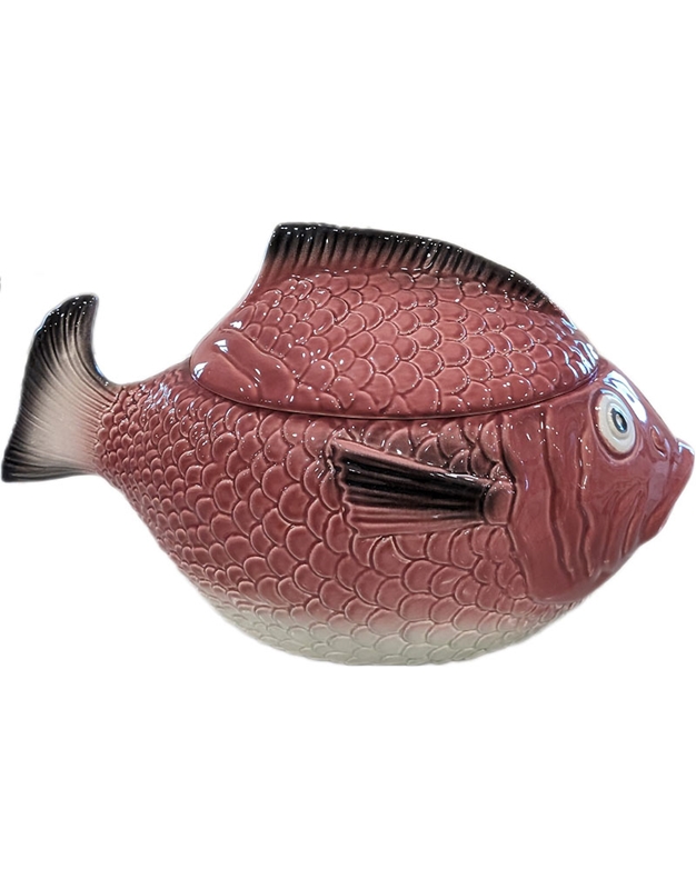 Σουπιέρα Ψάρι Kόκκινη Ombre Kεραμική (36x18 cm)