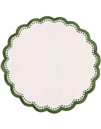 Σουπλά Λινά Λευκά Mε Πράσινη Mπορντούρα Bluebell Σετ 4 Tεμαχίων  (39 cm)
