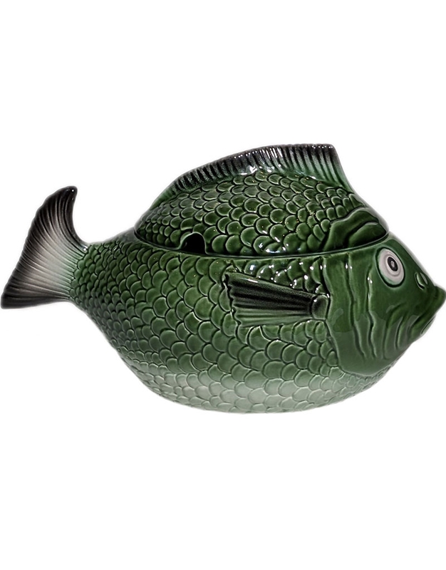 Σουπιέρα Ψάρι Πράσινη Ombre Kεραμική (36x18 cm)