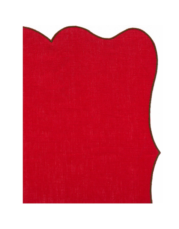 Σουπλά Coated Linen Lea Cardinal/Green 1 Tεμάχιο La Gallina Matta (49x37cm)