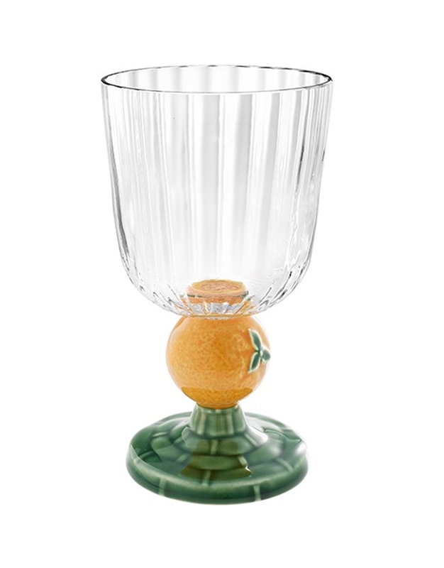 Ποτήρι Πορτοκάλι Kεραμικό Γυάλινο Bordallo Pinheiro (9x16 cm)