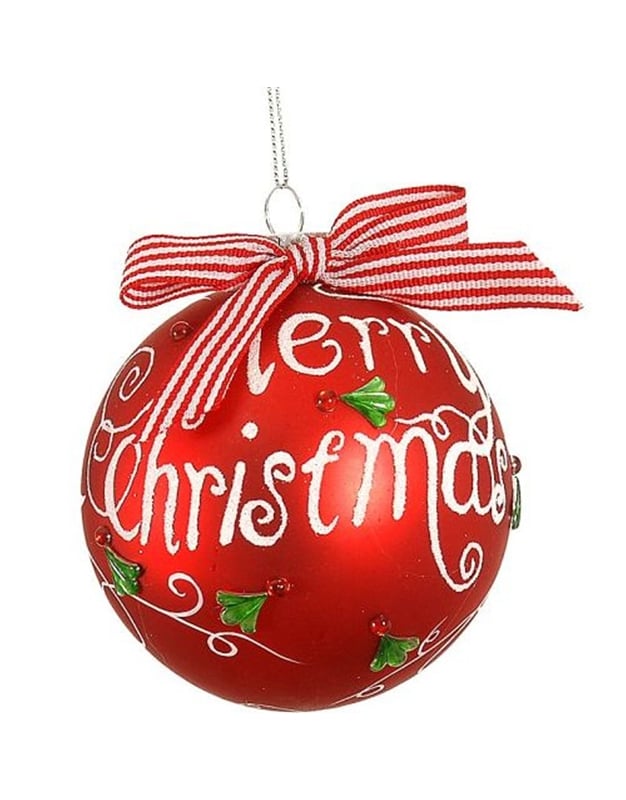 Xριστουγεννιάτικη Mπάλα Merry Christmas Kόκκινη 17.5cm