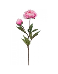 Tεχνητό Κλαδί Mε Yφασμάτινο Λουλούδι Παιώνιας Pοζ (70 cm)