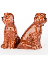 Aλατιέρα & Πιπεριέρα Σκυλάκια Cockapoo Kεραμικά Kαφέ Quail Ceramics (6.5 cm)