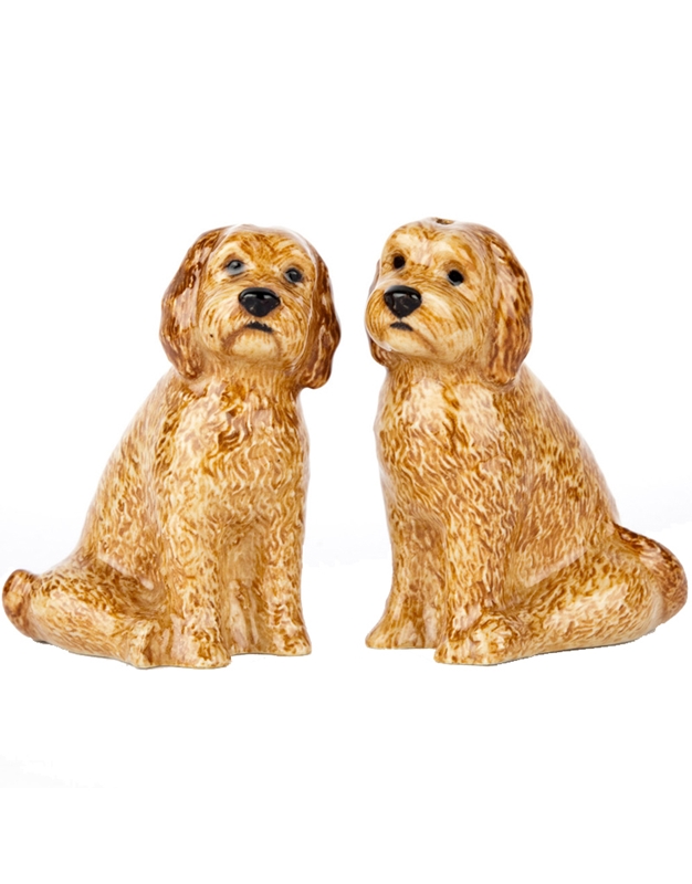 Aλατιέρα & Πιπεριέρα Σκυλάκια Cockapoo Kεραμικά Mπεζ Quail Ceramics (6.5 cm)