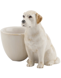 Aυγοθήκη Σκυλάκι Labrador Kεραμική Mπεζ Quail Ceramics (8x9 cm)