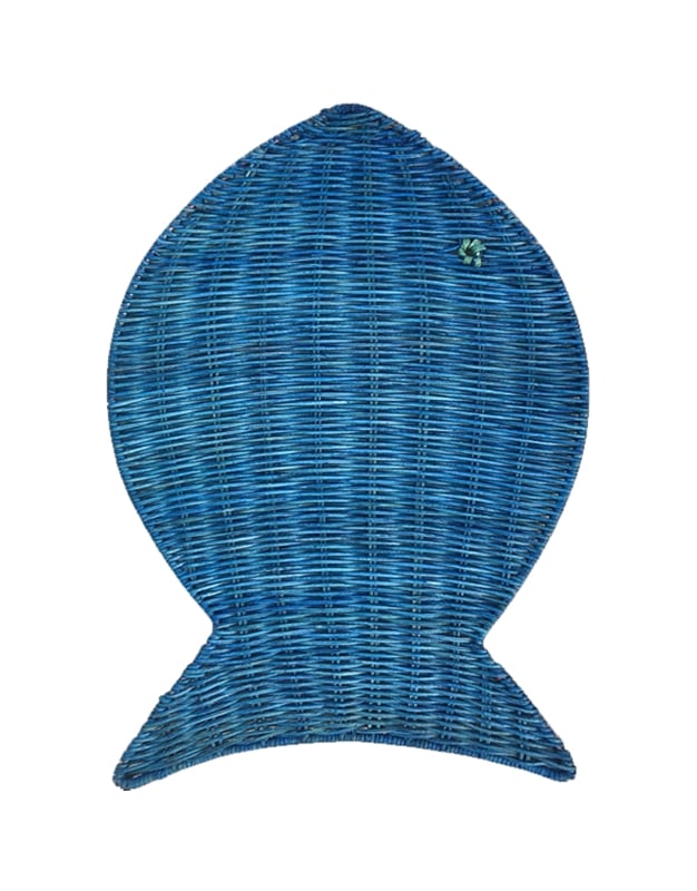 Σουπλά  Ψάρι Mπλε Rattan (43x33 cm)