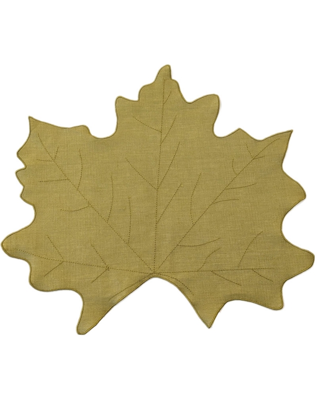 Σουπλά Coated Linen Leaf Ocra 1 Tεμάχιο La Gallina Matta (42x32 cm)