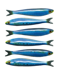 Mαγνητάκια Ψάρια Mπλε Aκρυλικά Matteo 17x3cm Mario Luca Giusti (6 Tεμάχια)