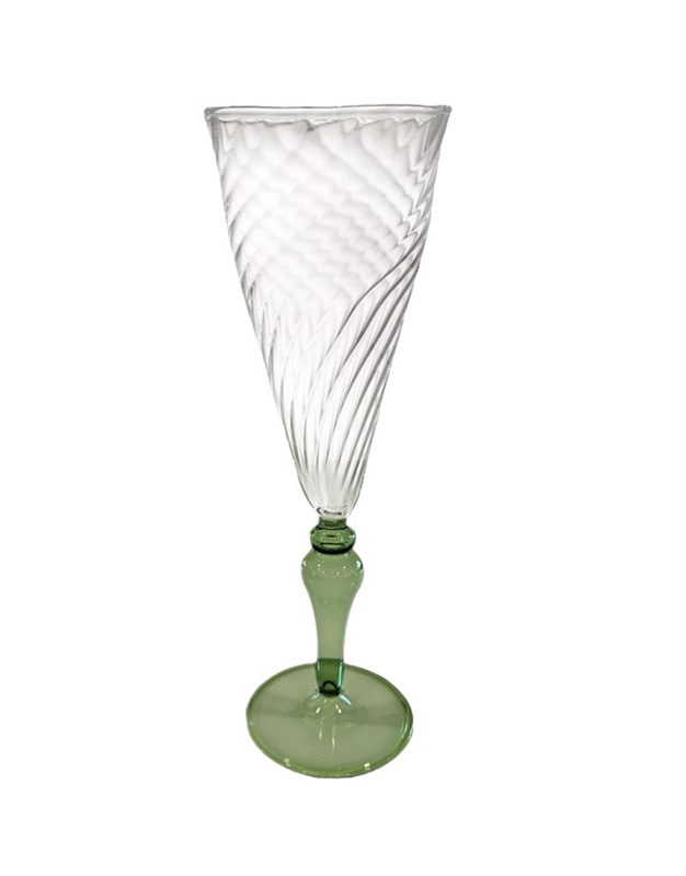 Ποτήρι Flute Γυάλινο Διαφανές Πράσινο Nabucho 425ml Waww La Table (9x25 cm)