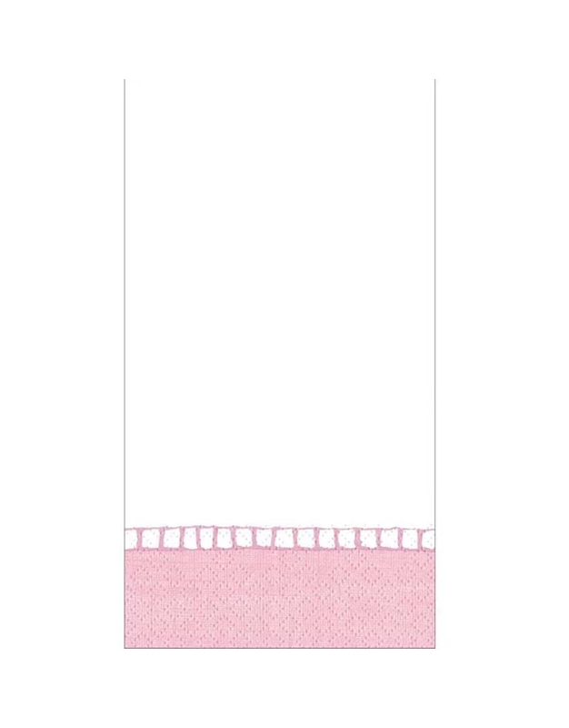 Xαρτοπετσέτες Guest Linen Border Pink Petal 10.8x19.7cm Caspari (15 Tεμάχια)
