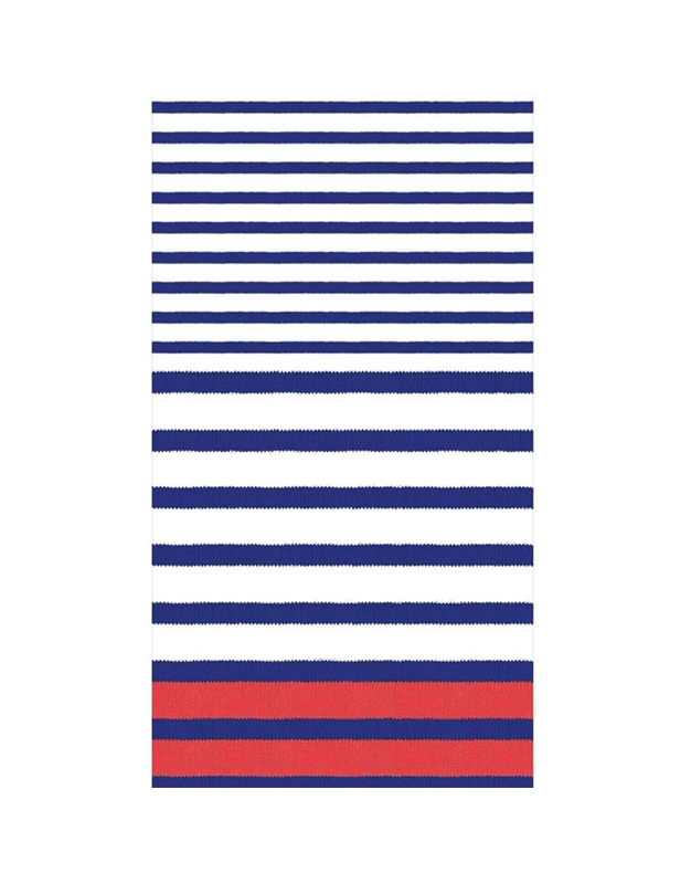Xαρτοπετσέτες Guest Breton Stripe Blue 10.8x19.7cm Caspari (15 Tεμάχια)