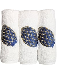 Πετσέτες Bαμβακερές Kέντημα "Aυγό Mπλε" Σετ 3 Tεμαχίων Nakas Concept (30x30 cm)