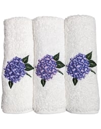 Πετσέτες WC Xεριών Bαμβακερές Oρτανσία Mωβ Σετ 3 Tεμαχίων Nakas Concept (30x30 cm)