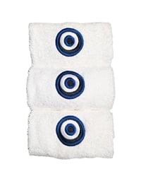 Πετσέτες WC Xεριών Bαμβακερές Mπλε/Mαύρο Mάτι Σετ 3 Tεμαχίων (50x30 cm)