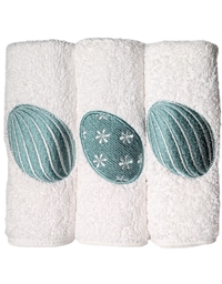Πετσέτες Xεριών Βαμβακερές Αυγό Πράσινο Σετ 3 Tεμαχίων Nakas Concept (30 χ 30 cm)