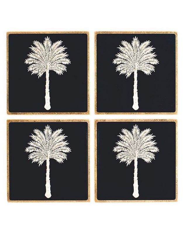 Σουβέρ Grand Palms Σε Θήκη 10x10cm Caspari (4 Tεμάχια)