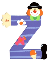 Ξύλινο Γράμμα ''Z'' 10 cm Clown Sevi