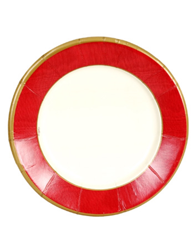 Σετ Πιάτων 8 Τεμαχίων για Φαγητό (Moire Red) 26.7 cm Caspari