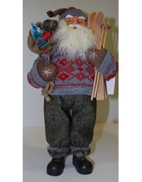 Διακοσμητικός ''Άγιος Βασίλης με Σάκο & Σκι'' 81 cm
