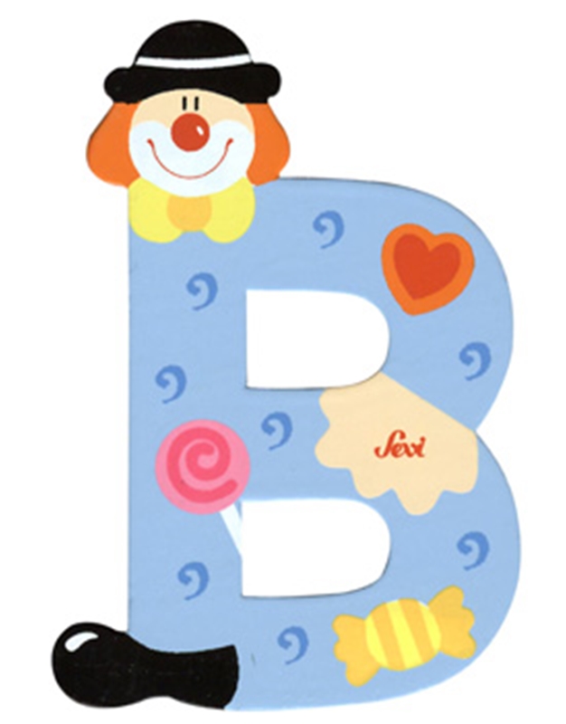 Ξύλινο Γράμμα ''B'' 10 cm Clown Sevi