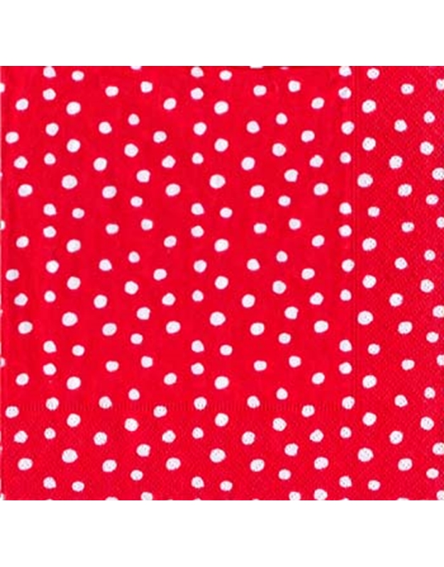 Σετ Χαρτοπετσέτες 20 Τεμαχίων 16.5cm x 16.5cm ''Small Dots Red'' Caspari