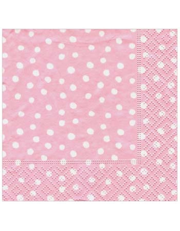 Σετ Χαρτοπετσέτες 20 Τεμαχίων 16.5x16.5 cm ''Small Dots Pink'' Caspari
