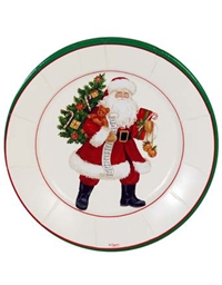 Χριστουγεννιάτικο Σετ Πιάτων 8 Τεμαχίων για Γλυκό ''Lynn Haney Santa's'' 20.3 cm Caspari 